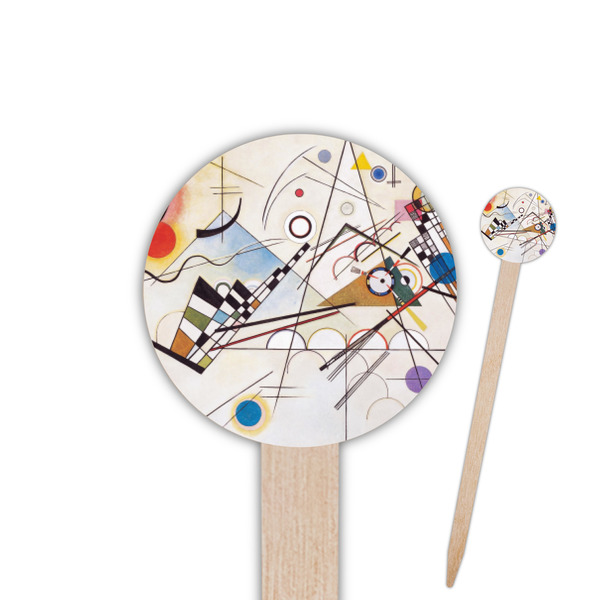Custom Kandinsky Composition 8 6" Round Wooden Food Picks - Single Sided