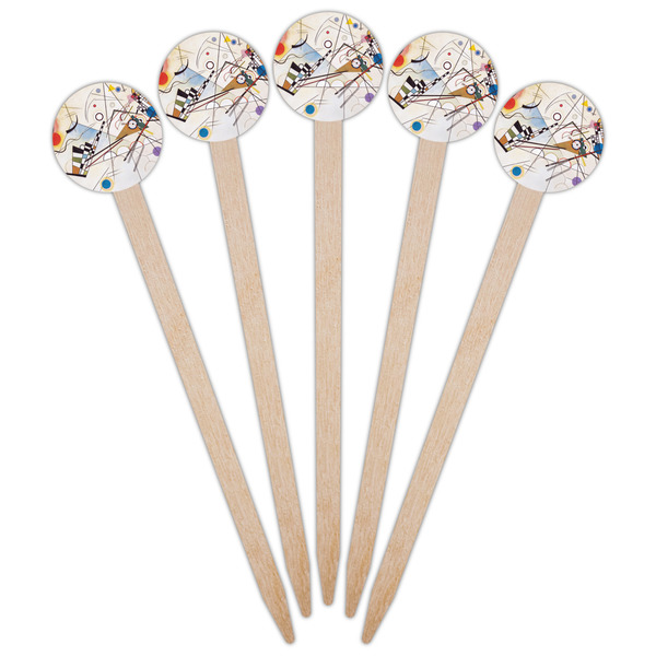 Kandinsky Composition 8 Wooden 6" Food Pick - Round - Fan View