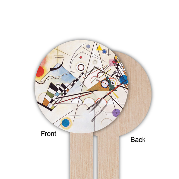 Kandinsky Composition 8 Wooden 6" Food Pick - Round - Single Sided - Front & Back