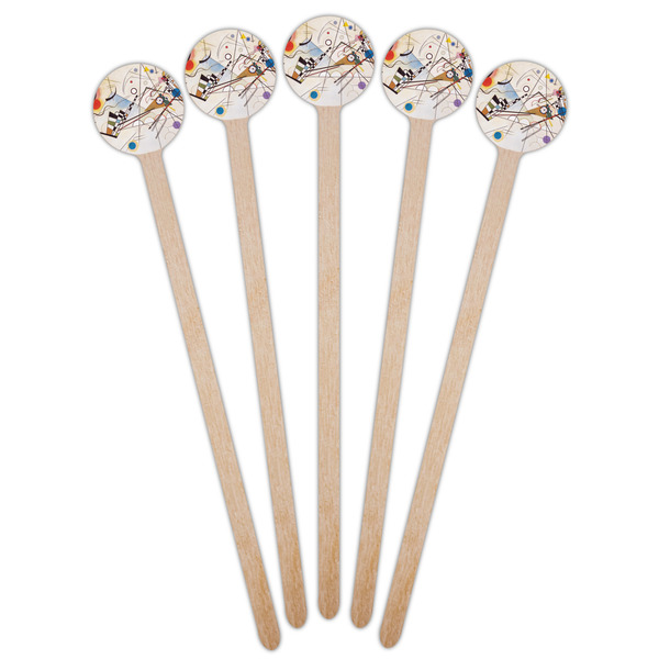 Kandinsky Composition 8 Wooden 7.5" Stir Stick - Round - Fan View