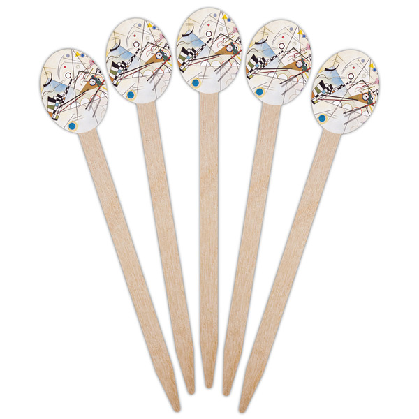 Kandinsky Composition 8 Wooden Food Pick - Oval - Fan View