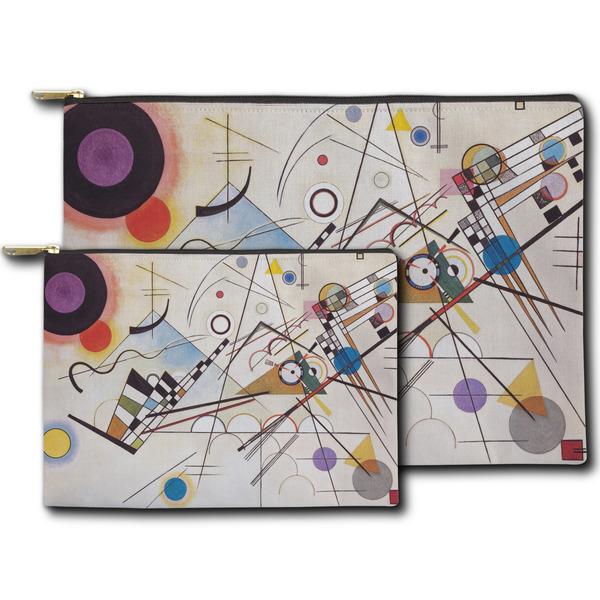Kandinsky Composition 8 Zippered Pouches - Size Comparison