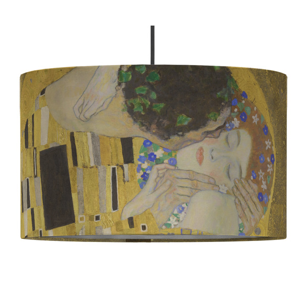 The Kiss (Klimt) - Lovers 12" Drum Lampshade - PENDANT (Fabric)