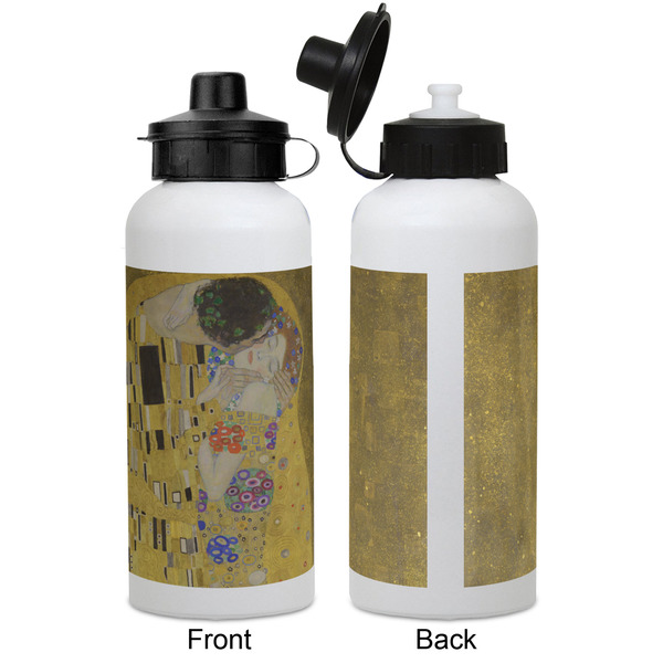 The Kiss (Klimt) - Lovers Aluminum Water Bottle - White APPROVAL