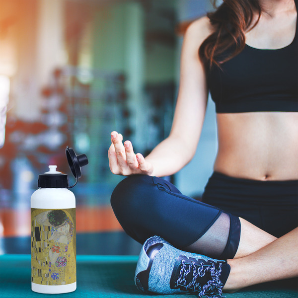 The Kiss (Klimt) - Lovers Aluminum Water Bottle - White LIFESTYLE