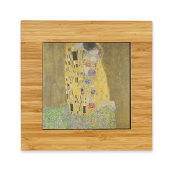 The Kiss (Klimt) - Lovers Bamboo Trivet with Ceramic Tile Insert