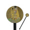The Kiss (Klimt) - Lovers 5.5" Round Plastic Stir Sticks - Black - Single Sided