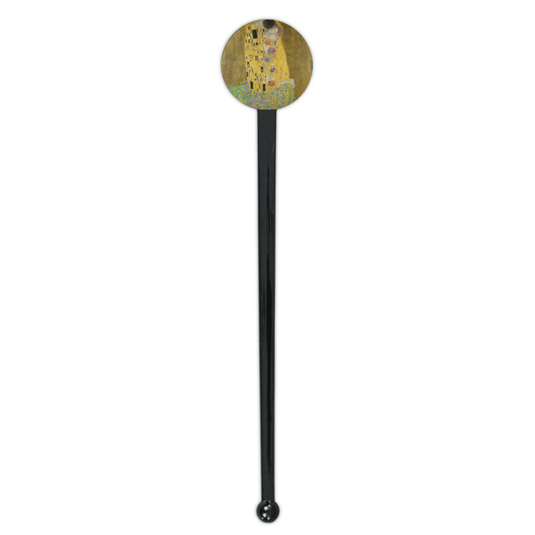 The Kiss (Klimt) - Lovers Black Plastic 7" Stir Stick - Round - Single Stick