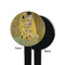 The Kiss (Klimt) - Lovers Black Plastic 7" Stir Stick - Single Sided - Round - Front & Back