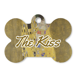 The Kiss (Klimt) - Lovers Bone Shaped Dog ID Tag - Large