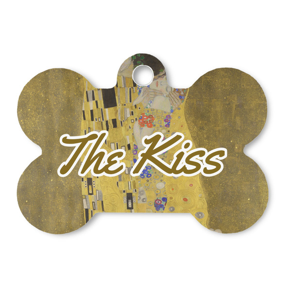 Custom The Kiss (Klimt) - Lovers Bone Shaped Dog ID Tag