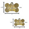 The Kiss (Klimt) - Lovers Bone Shaped Dog ID Tag - Large - Scale