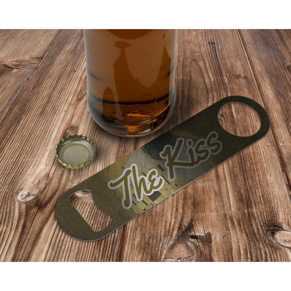 The Kiss (Klimt) - Lovers Bottle Opener - In Use