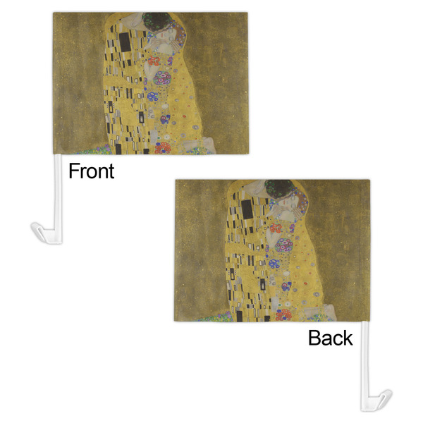 The Kiss (Klimt) - Lovers Car Flag - 11" x 8" - Front & Back View