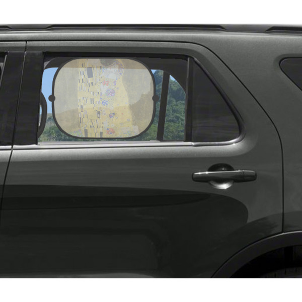 The Kiss (Klimt) - Lovers Car Sun Shade Black - In Car Window