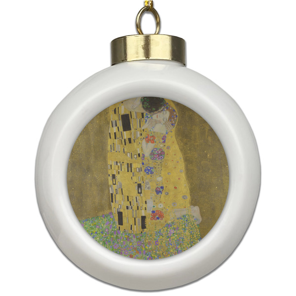 Custom The Kiss (Klimt) - Lovers Ceramic Ball Ornament