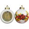The Kiss (Klimt) - Lovers Ceramic Christmas Ornament - Poinsettias (APPROVAL)