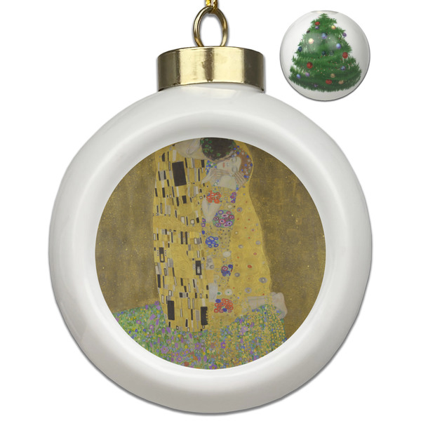 Custom The Kiss (Klimt) - Lovers Ceramic Ball Ornament - Christmas Tree