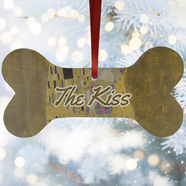 Custom The Kiss (Klimt) - Lovers Ceramic Dog Ornament