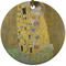The Kiss (Klimt) - Lovers Ceramic Flat Ornament - Circle (Front)