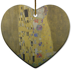 The Kiss (Klimt) - Lovers Heart Ceramic Ornament