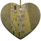 The Kiss (Klimt) - Lovers Ceramic Flat Ornament - Heart (Front)