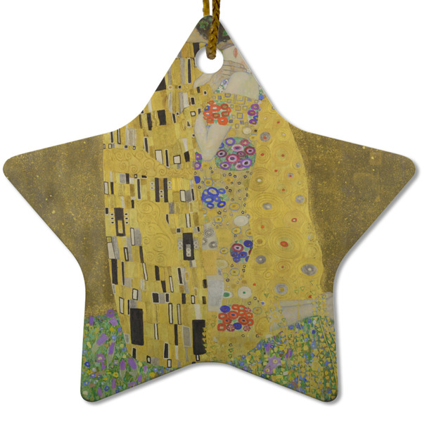 Custom The Kiss (Klimt) - Lovers Star Ceramic Ornament