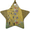 The Kiss (Klimt) - Lovers Ceramic Flat Ornament - Star (Front)