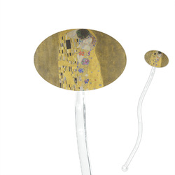 The Kiss (Klimt) - Lovers 7" Oval Plastic Stir Sticks - Clear