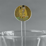 The Kiss (Klimt) - Lovers 5.5" Round Plastic Stir Sticks - Clear
