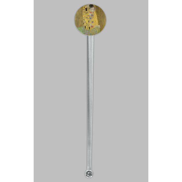 The Kiss (Klimt) - Lovers Clear Plastic 7" Stir Stick - Round - Single Stick