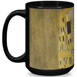 The Kiss (Klimt) - Lovers 15 Oz Coffee Mug - Black