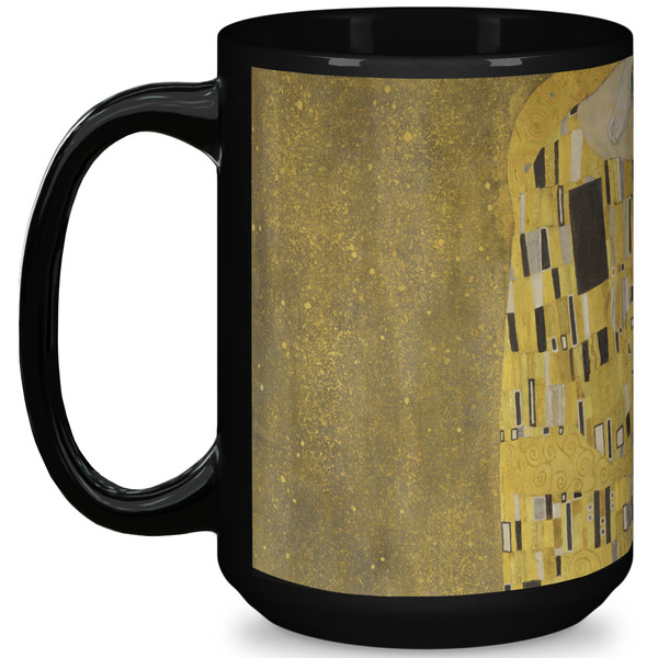Custom The Kiss (Klimt) - Lovers 15 Oz Coffee Mug - Black
