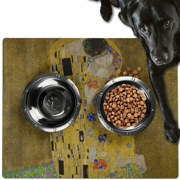 Custom The Kiss (Klimt) - Lovers Dog Food Mat - Large
