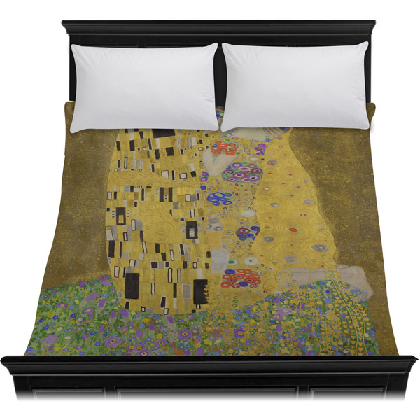 The Kiss (Klimt) - Lovers Duvet Cover - Queen - On Bed - No Prop
