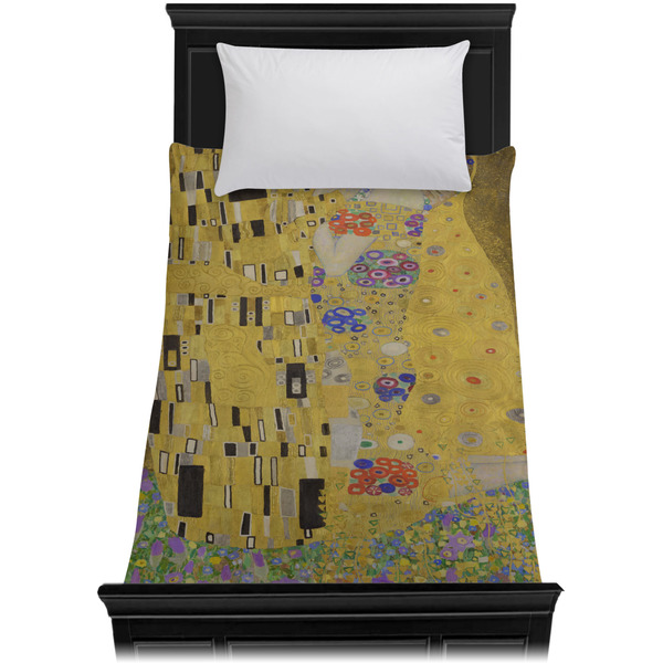 The Kiss (Klimt) - Lovers Duvet Cover - Twin XL - On Bed - No Prop