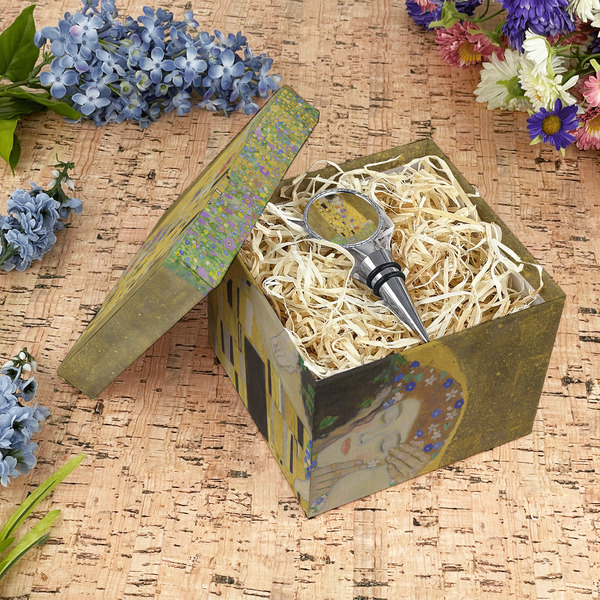 The Kiss (Klimt) - Lovers Gift Boxes with Lid - Canvas Wrapped - Medium - In Context