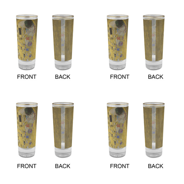 The Kiss (Klimt) - Lovers Glass Shot Glass - 2 oz - Set of 4 - APPROVAL