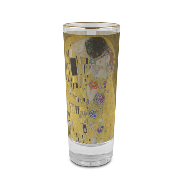 Custom The Kiss (Klimt) - Lovers 2 oz Shot Glass - Glass with Gold Rim