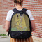 The Kiss (Klimt) - Lovers Large Backpack - Black - On Back