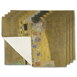 The Kiss (Klimt) - Lovers Single-Sided Linen Placemat - Set of 4