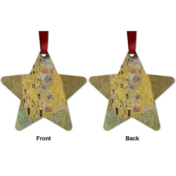 The Kiss (Klimt) - Lovers Metal Star Ornament - Front and Back