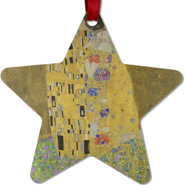 Custom The Kiss (Klimt) - Lovers Metal Star Ornament - Double Sided