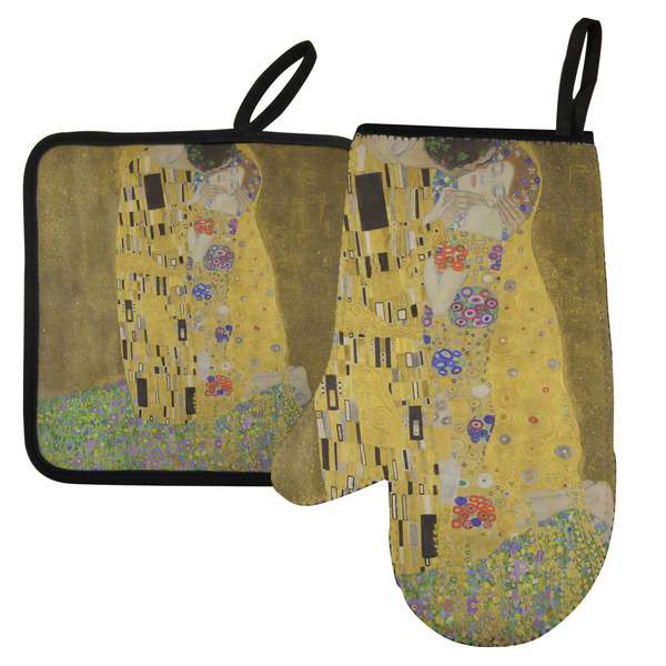 Custom The Kiss (Klimt) - Lovers Left Oven Mitt & Pot Holder Set
