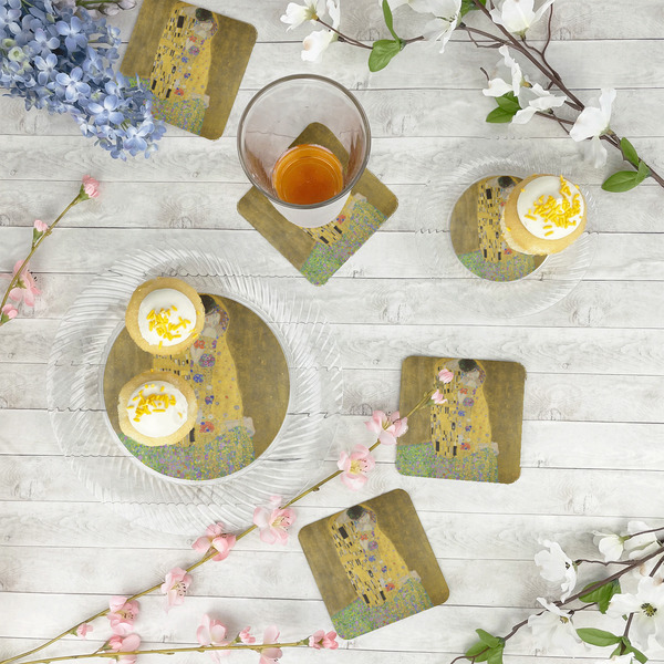 The Kiss (Klimt) - Lovers Paper Coasters - In Context