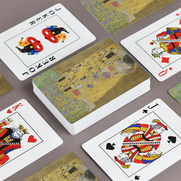 The Kiss (Klimt) - Lovers Playing Cards - Front & Back View