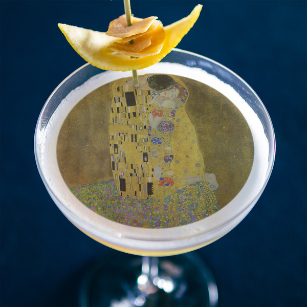 The Kiss (Klimt) - Lovers Printed Drink Topper - Large - In Context