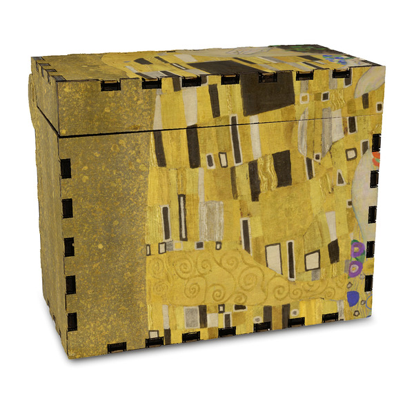 Custom The Kiss (Klimt) - Lovers Wood Recipe Box - Full Color Print