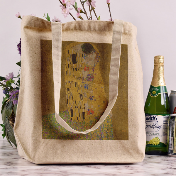 The Kiss (Klimt) - Lovers Reusable Cotton Grocery Bag - In Context