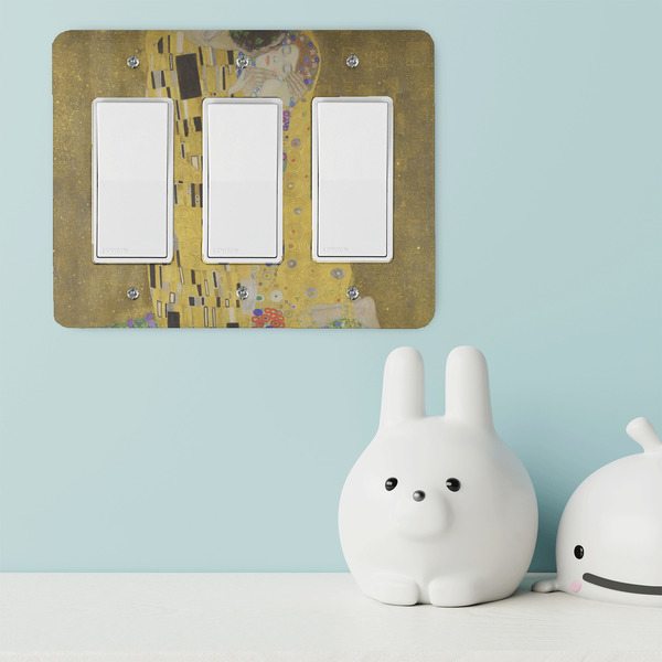 The Kiss (Klimt) - Lovers Rocker Light Switch Covers - Triple - IN CONTEXT